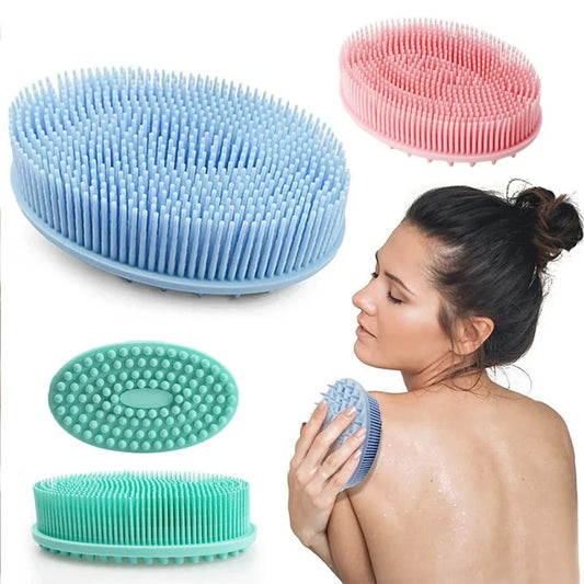 Silicone Body Scrubber Bath Shower Sponge Dry Bath Brush for Body Massager Bast Exfoliating Silicone Bathing Scrubber Body Brush