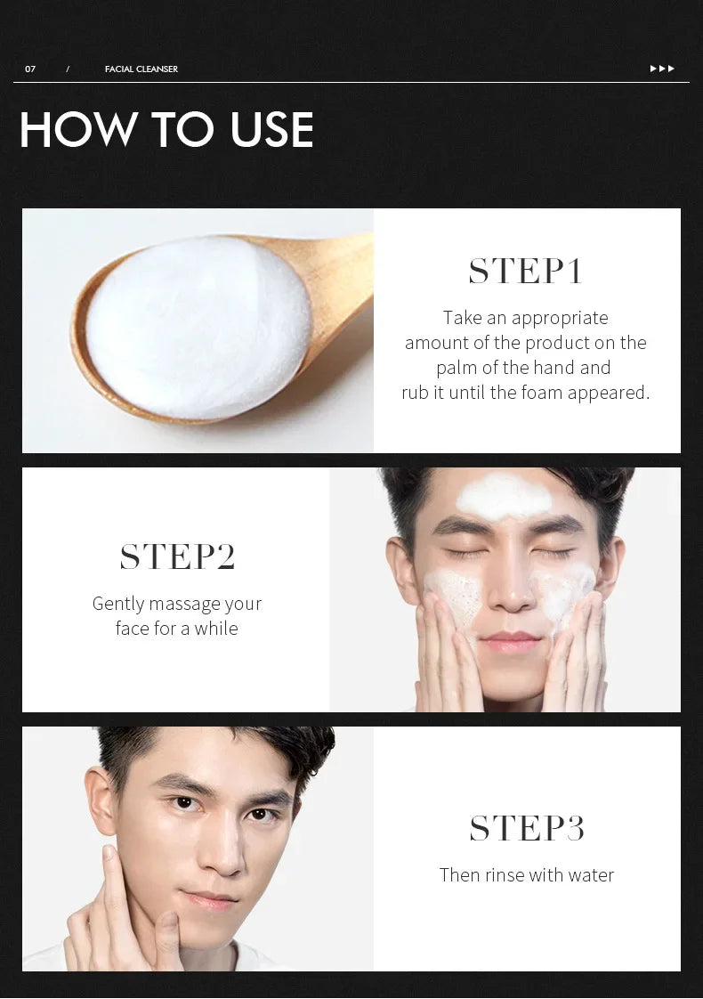 LAIKOU | Anti-Acne & Moisturizing Formula | Deep Cleansing & Oil Control for Men
