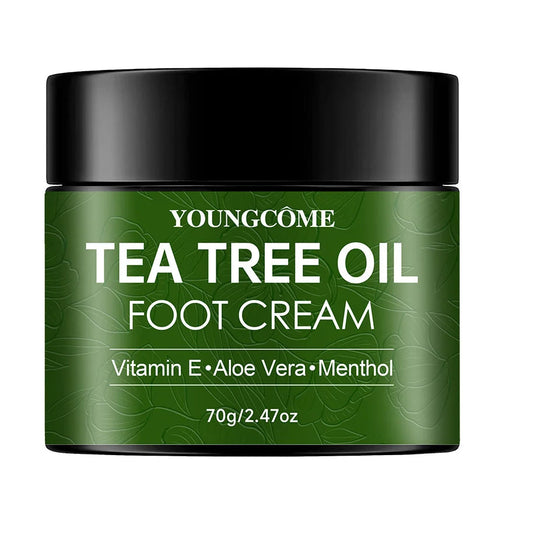 YOUNGCOME Tea Tree Foot Cream – 40g/70g Heel Repair & Moisturizing Treatment with Aloe Vera, Menthol & Vitamin E