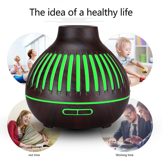 High Quality Aroma Diffuser Humidifier Cool Mist 7-Color LED Night Light Air Humidifier Quiet Air Freshener for Home Office