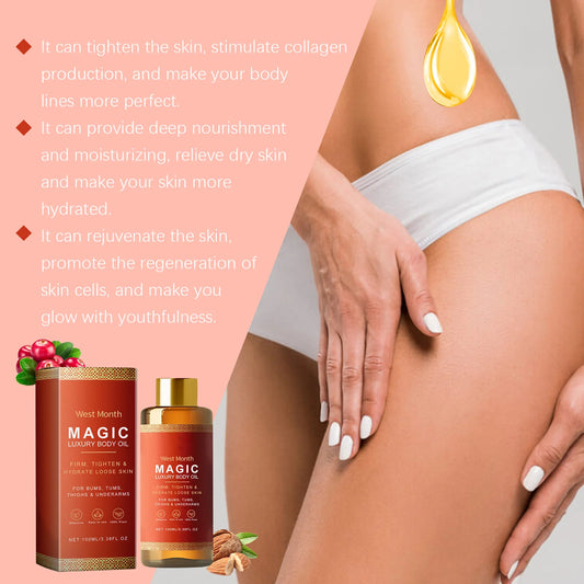 Magic Luxury Body Oil Deeply Moisturizing Dry Skin Tightening Firming Chest Thighs Rejuvenating Repairing Soften Nourishing Oil