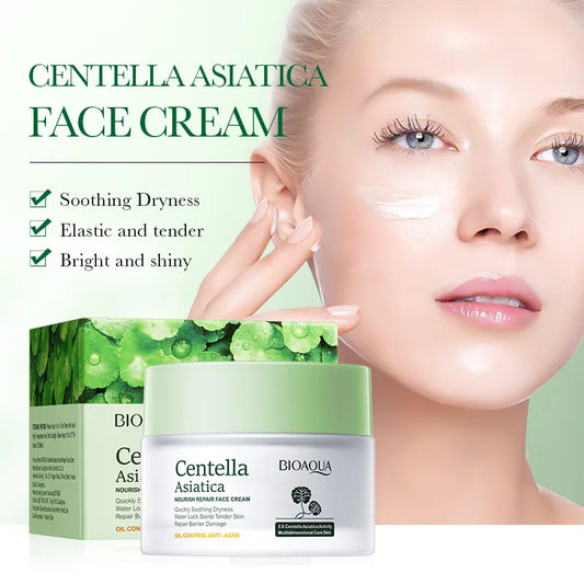 BIOAQUA Centella Asiatica Face Cream – 50g Moisturizing, Nourishing & Firming Facial Cream for Beauty & Skincare
