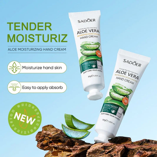 SADOER Aloe Hand Cream – 30g Moisturizing & Hydrating Cream with Aloe Vera & Vaseline