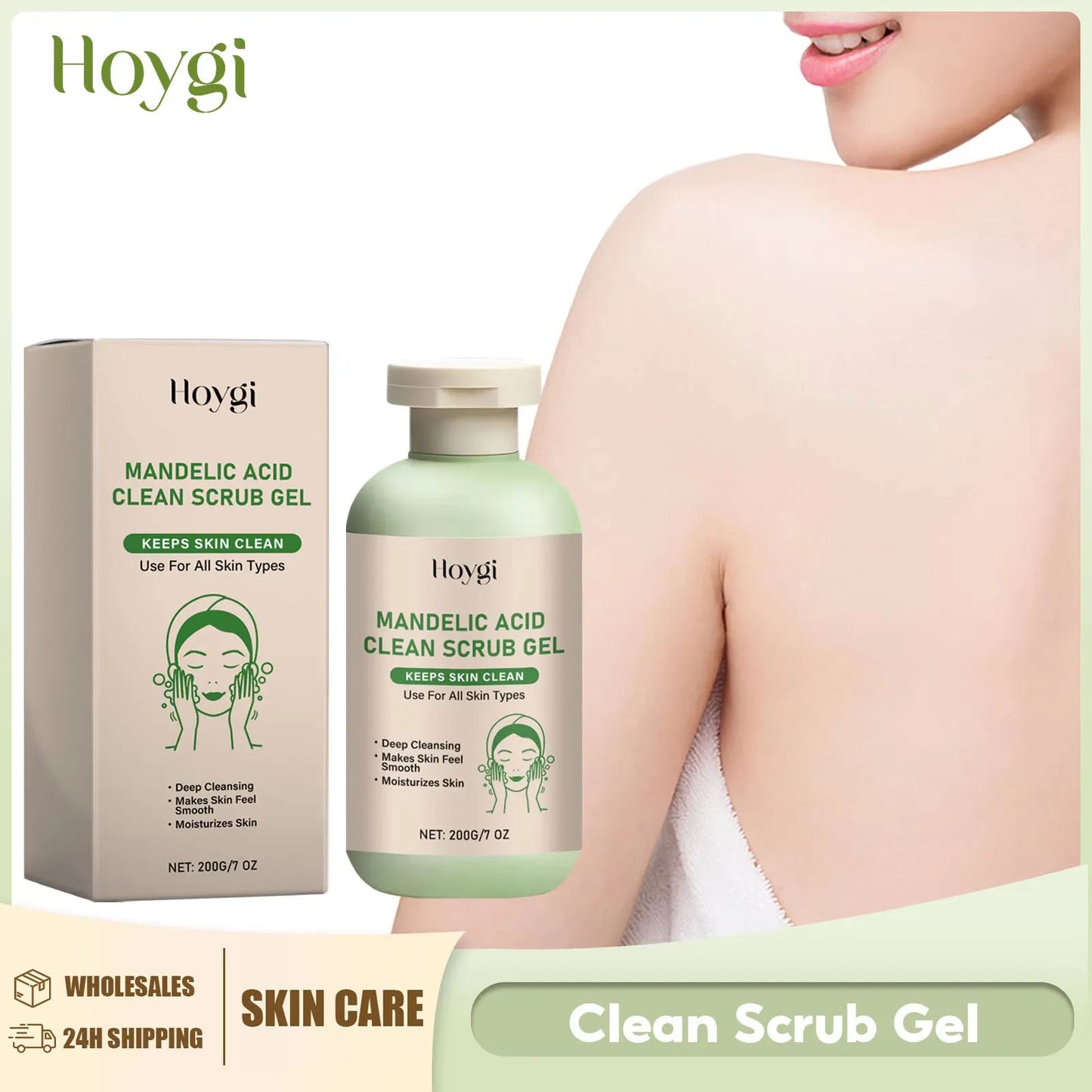 Mandelic Acid Clean Scrub Gel Exfoliating for Body Cleansing and Moisturizing Remove Dead Skin Oil Control Smoothing Body Care