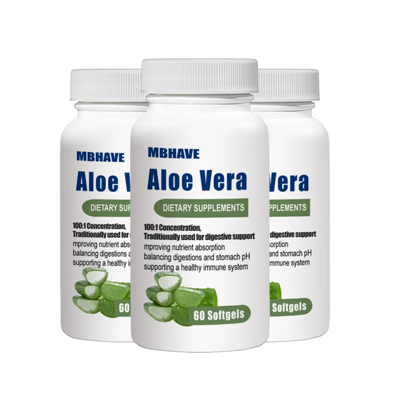 MBHAVE | Aloe Vera 400mg Softgels | Digestive Support, Nutrient Absorption, Immune Health | 60 Softgels