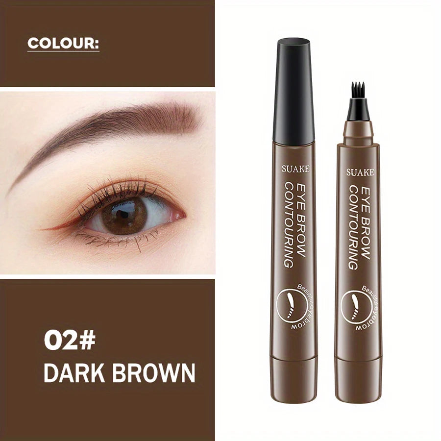 Waterproof Microblading Eyebrow Pen | 4-Split Tip, Natural-Looking Brows, Long-Lasting Makeup | 5 Colors