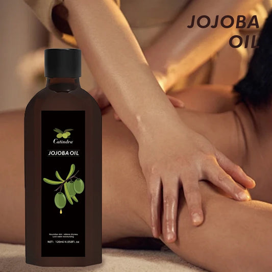Catindra Jojoba Oil – 120ml Natural Organic Moisturizing Oil for Face & Body Massage and Skin Firming