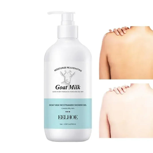 500ml Goat Milk Niacinamide Shower GelClean Goat Milk Niacinamide Shower Gel – 100ml/500ml Moisturizing & Brightening Body Wash with Coconut OilBody Wash Body Exfoliator Skin Lightening Moisturizing Melanin Control
