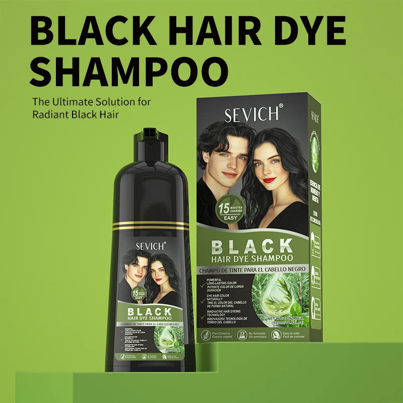 500ml Rosemary Gray Hair Dye Shampoo Hair Instant Coloring Cover Shampoo Men Women Nourish Hair Quick Blackening Plant Shampoo