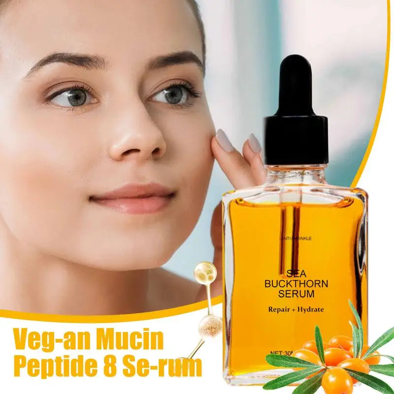 30ml Sea Buckthorn Serum Dry Fine Lines Wrinkles Sunburn Aging Sea Buckthorn Serum Gentle Sea-Buckthorn Skin Hydrating Liquid