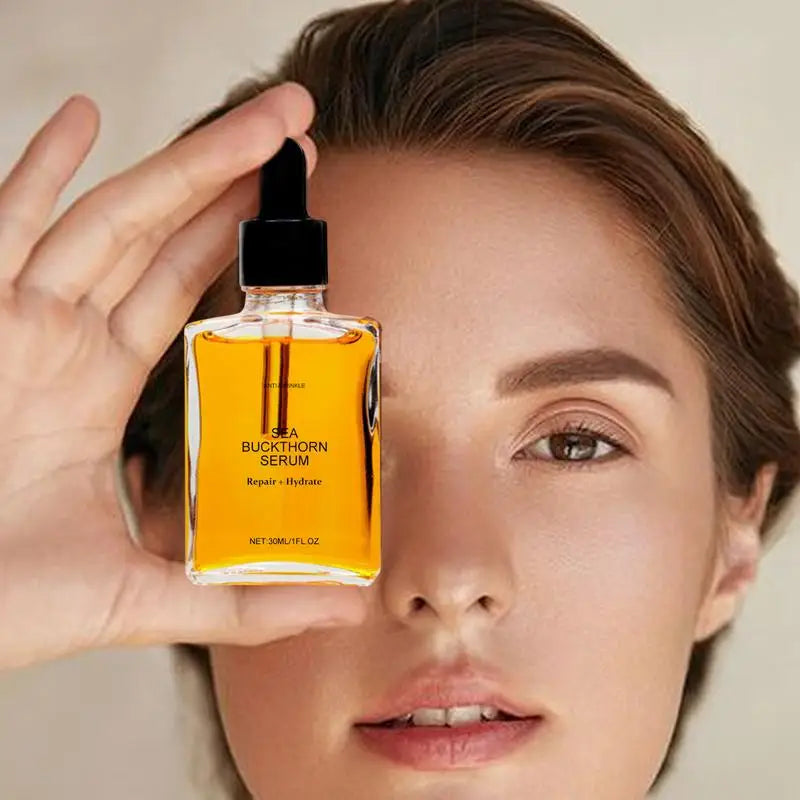 30ml Sea Buckthorn Serum Dry Fine Lines Wrinkles Sunburn Aging Sea Buckthorn Serum Gentle Sea-Buckthorn Skin Hydrating Liquid