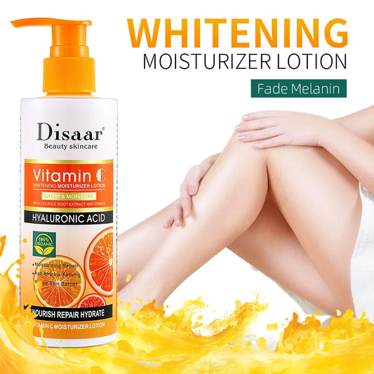 Disaar Vitamin C Body Lotion – 230ml Whitening & Moisturizing Cream with Licorice Root & Hyaluronic Acid