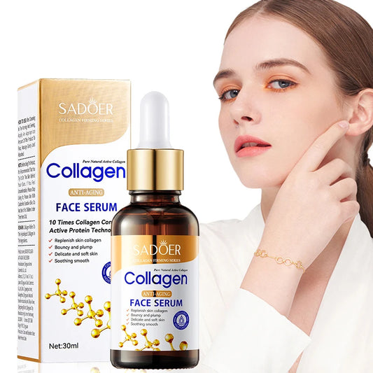 SADOER Collagen Face Serum | Anti-Aging, Moisturizing & Firming Facial Essence | Replenishes Collagen for Plump, Smooth Skin | 1/2/3pcs