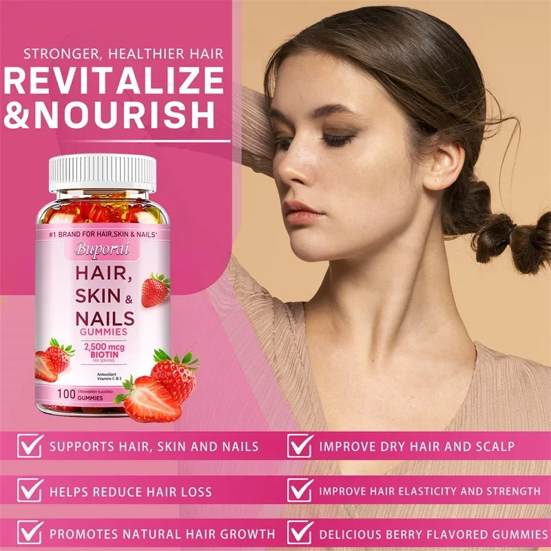 Buporai | Hair, Skin, Nails, Antioxidants, Immune Support | 100 Gummies