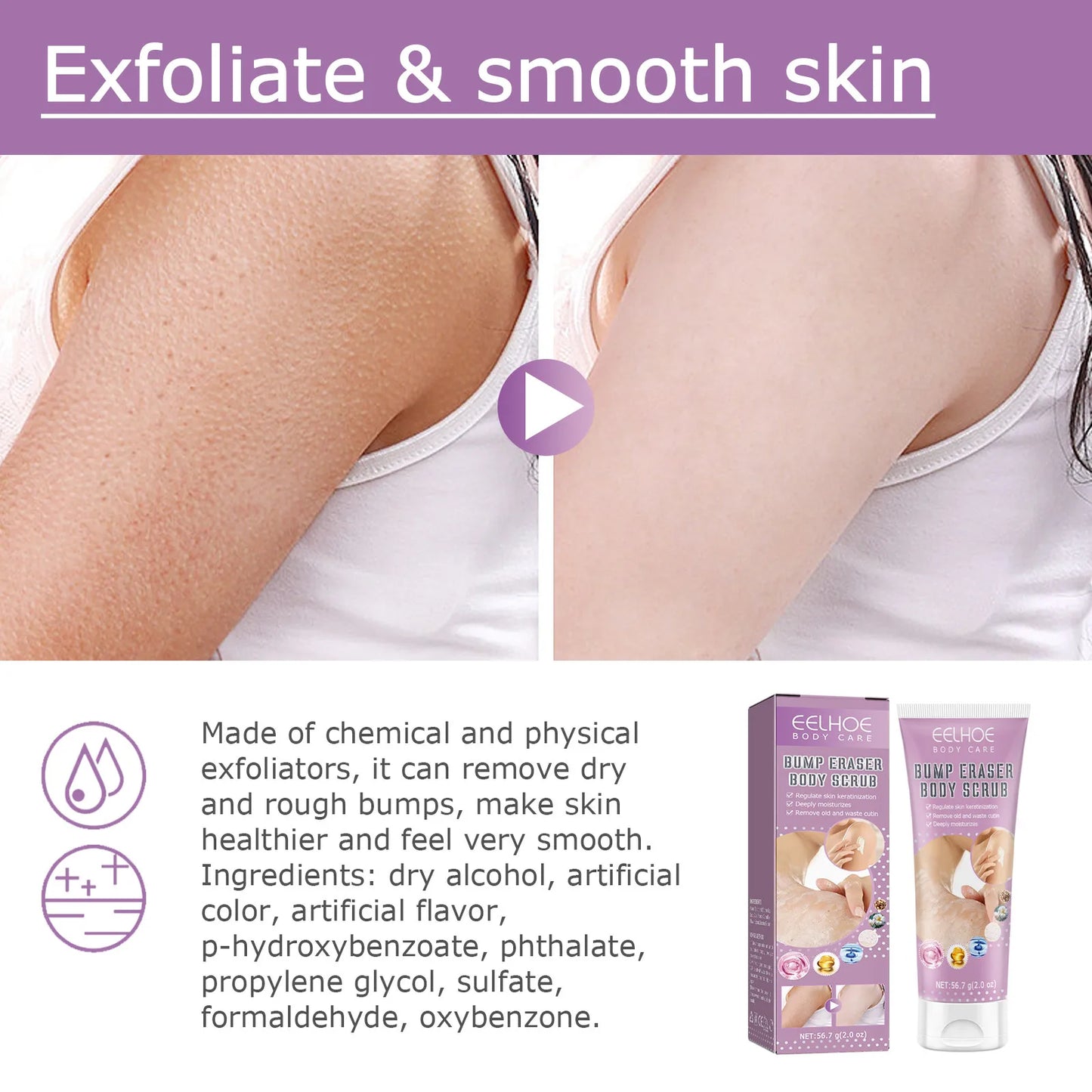 Body Scrub, Suitable For Hair Keratosis Rough Body Scrub Smooth And Comfortable