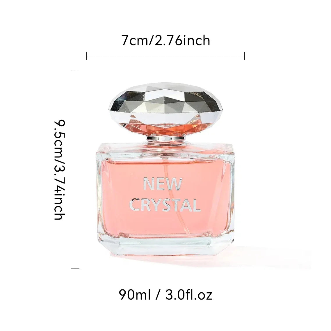 100ML 3.4FL.OZ New Crystal Long-lasting Perfumes for Women, Fruity Floral Notes Eau de Parfum, Fresh Citrus Aquatic Fragrance