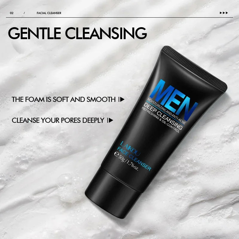 LAIKOU | Anti-Acne & Moisturizing Formula | Deep Cleansing & Oil Control for Men