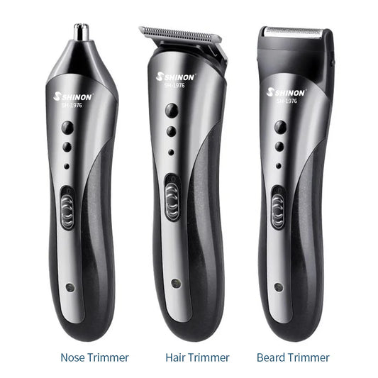 RESUXI SH-1976 Men's 3 in 1 Professional Hair Clipper Set Rechargeable Electric Shaver Ear Nose Hair Trimmer Grooming Kit