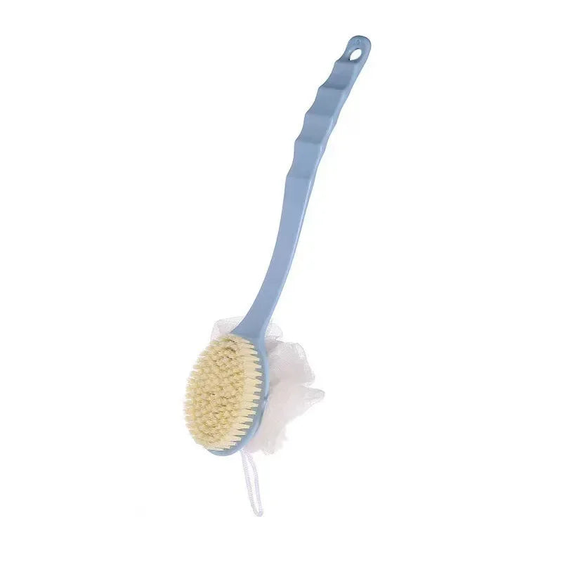 2-in-1 Bath Soft Back Brush Gentle Exfoliating Body Brush Bath Shower Sponge Scrubbing Brush Bathroom Shower Cleaning Tool