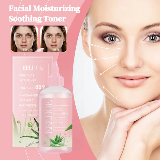 Eelhoe | Pink Aloe 80%, Niacinamide & Vitamin C Toner | Brightening, Hydrating & Soothing Care