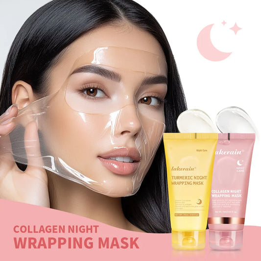 Lakerain Collagen Night Wrapping Mask | Korean Peel-Off Mask for Anti-Wrinkle, Lifting & Overnight Care | 80g