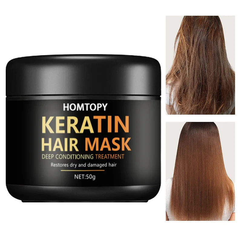 HOMTOPY Keratin Hair Mask – 50g Deep Conditioning Treatment for Dry & Damaged Hair