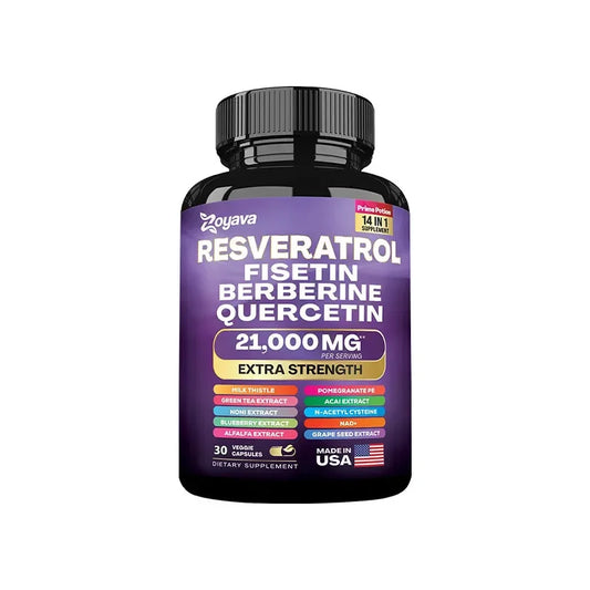 Zoyava | Resveratrol Fisetin Berberine Quercetin | 14-in-1 Antioxidant & Health Support