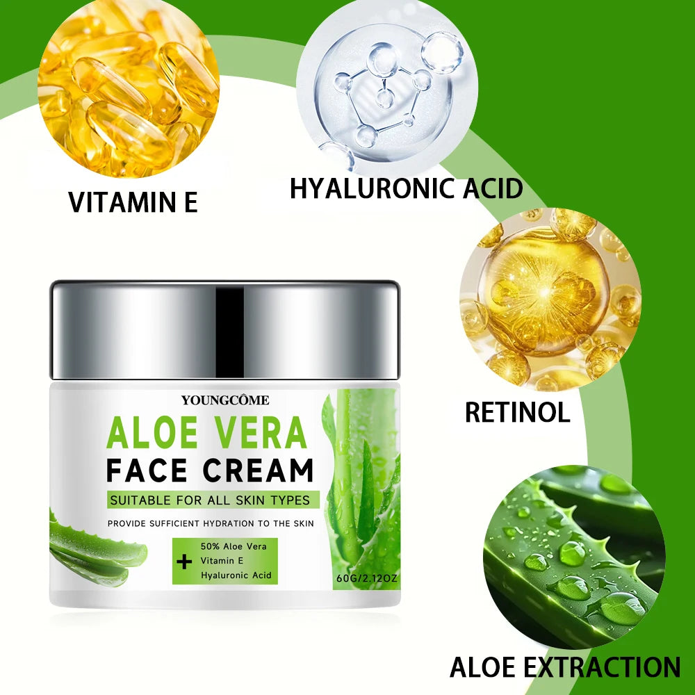 Youngcôme | Aloe Vera face cream with Vitamin E & Hyaluronic Acid