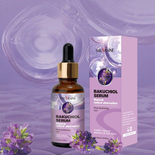SAUVASINE Bakuchiol Face Serum | Natural Retinol Alternative | Anti-Aging, Wrinkle-Fading & Firm-Hydrating Care | 30ml