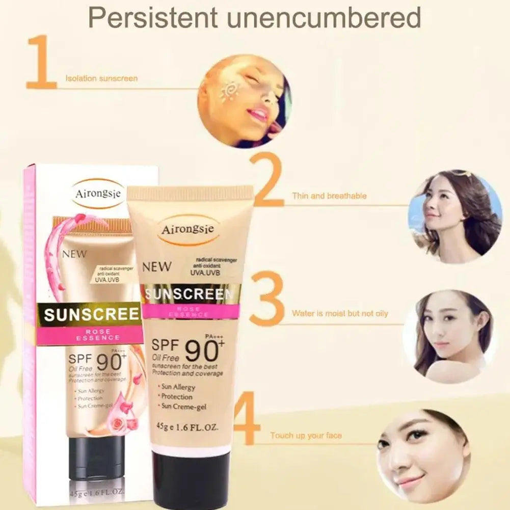 Airongsie | SPF 60 / SPF 90 | UV Protective, Moisturizing, Anti-Sun Facial & Body Sunscreen Cream | 45g