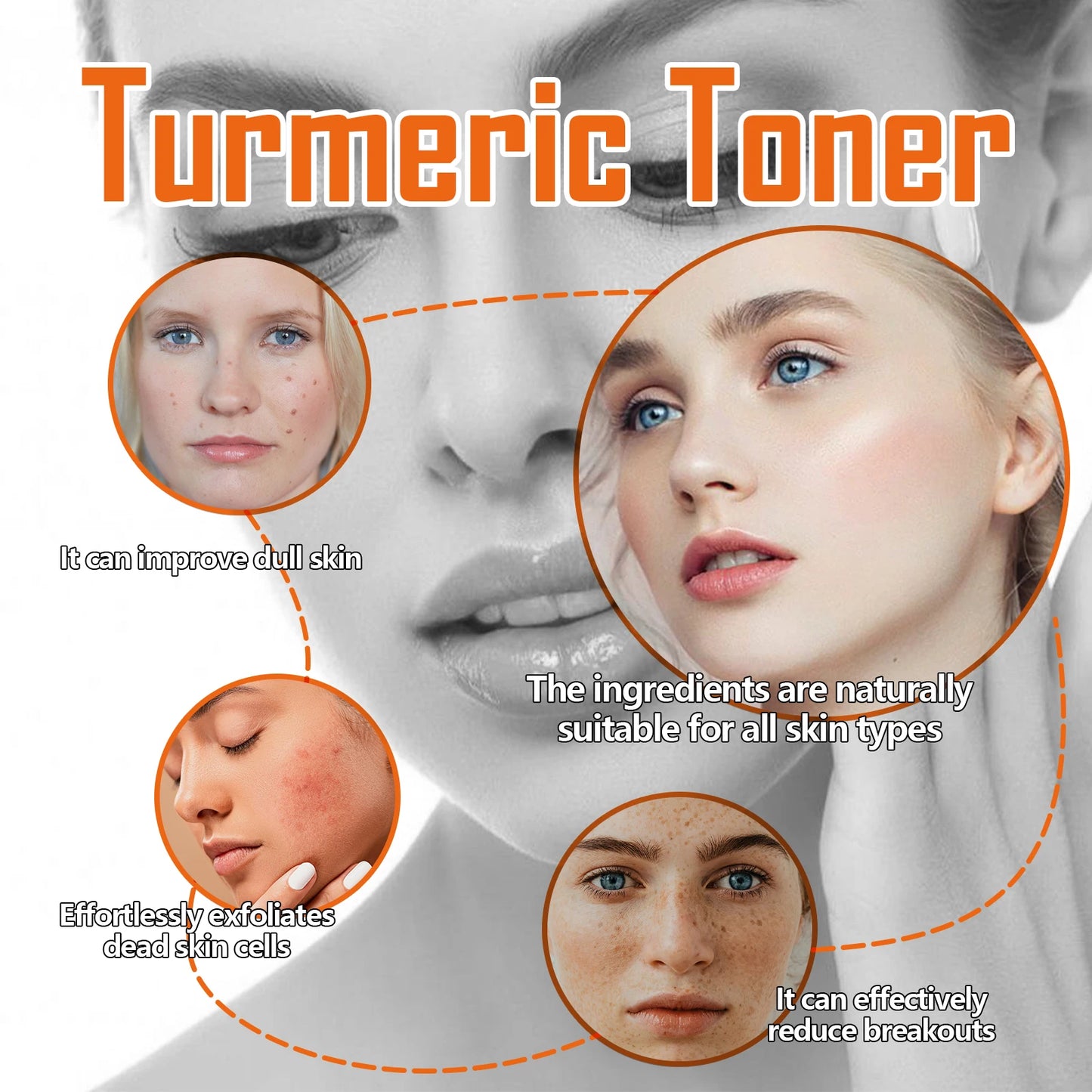 Turmeric Face Toner | Dark Spot Corrector & Brightening Treatment | Fades Freckles & Melasma | Moisturizing Skincare