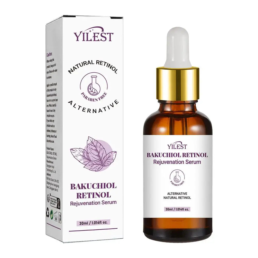 YILEST Bakuchiol Retinol Rejuvenation Serum | Natural Retinol Alternative with Vitamin Complex | Anti-Wrinkle & Skin Firming | 1/2pcs x 30ml
