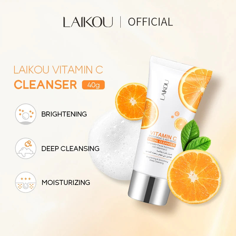 LAIKOU | Vitamin C, Aloe Vera & Hyaluronic Acid | Brightening & Deep Cleansing
