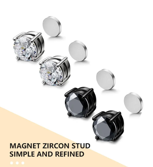2PCS Magnetic Ear Clips Stud Earrings Non Piercing Strong Magnet Fake Piercing Women Men Jewelry Clip Earrings for Kids Girls