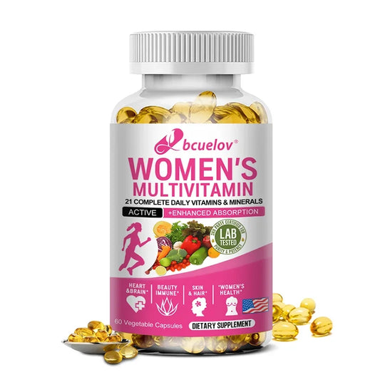 Bcuelov | Women's Multivitamin | 21 Vitamins & Minerals for Hair, Skin & Immunity