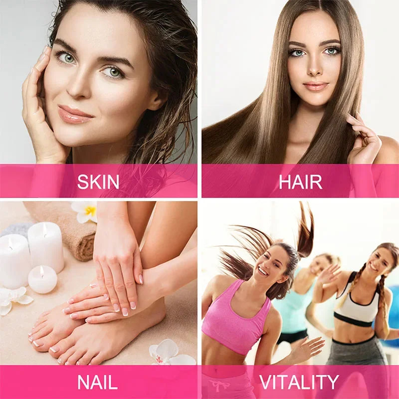 Buporai | Collagen + Enzyme Gummies with Biotin | Hair Growth, Skin Care, Nails, Bone & Joint Support | 100 Gummies