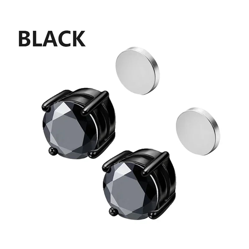 2PCS Magnetic Ear Clips Stud Earrings Non Piercing Strong Magnet Fake Piercing Women Men Jewelry Clip Earrings for Kids Girls