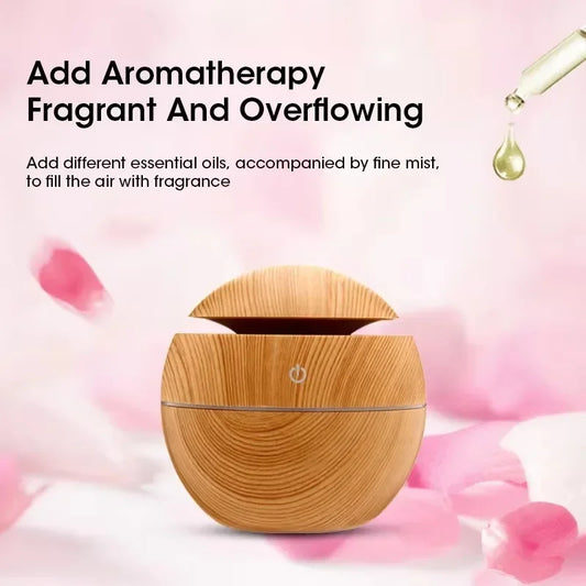 Mini Imitation Wood Sonic Humidifier USB Aromatherapy Essential Oil Diffuser Home Air Humidifier Desktop Woodgrain Humidifier