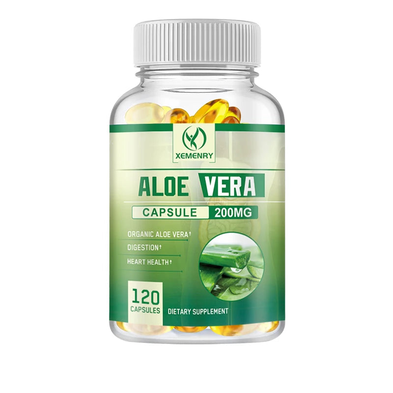 Xemenry | Aloe Vera Capsules | Digestion, Detox, Fat Burn, Appetite Control | 60 Capsules
