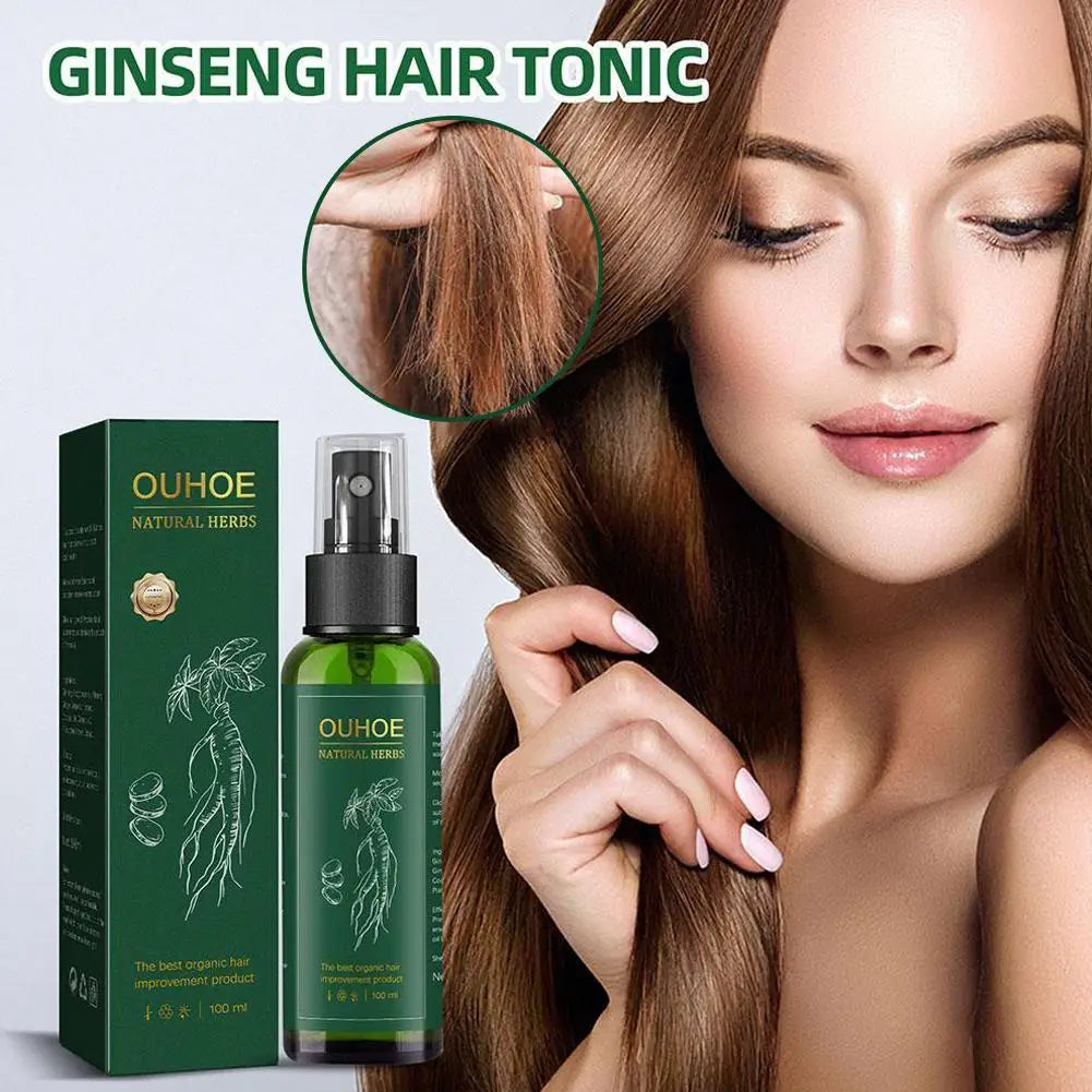 OUHOE Ginseng Hair Serum – 2pcs x 100ml Herbal Spray for Scalp Nourishment & Hair Repair