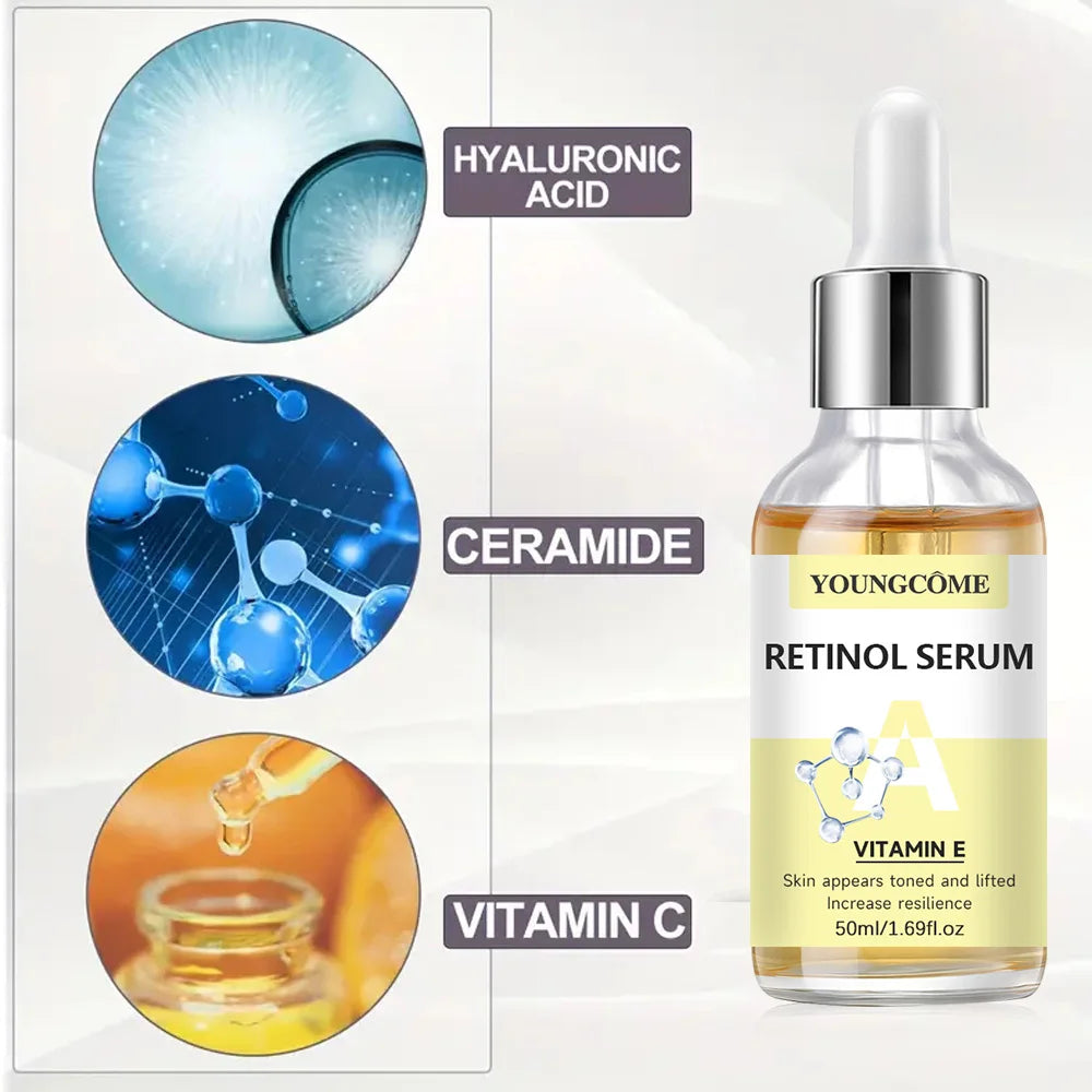 YOUNGCOME Vitamin C & Retinol Serum Set | Hydrating, Smoothing & Anti-Wrinkle | Fortified with Vitamin E | 2pcs x 50ml
