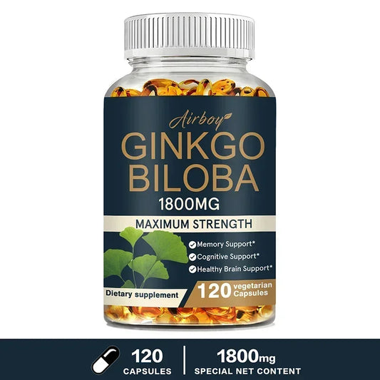 Airboy | Ginkgo Biloba 1800mg | Memory, Cognitive & Brain Support | 30 Vegetarian Capsules
