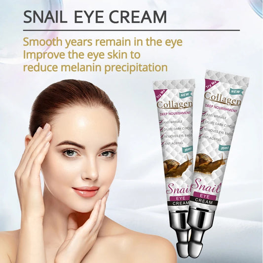 Snail Collagen Eye Cream | Firming, Moisturizing, Anti-Dark Circles, Eye Bag Removal | Skin Care for Eyes