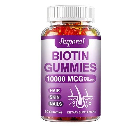 Buporai | Biotin Gummies| Hair, Skin & Nails, Immunity, Digestion Support | 100 Gummies