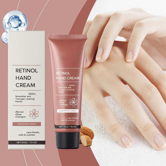 Retinol Hand Cream – 50g Firming & Moisturizing Lotion for Aging, Dry, Cracked Hands with Collagen & Shea Butter