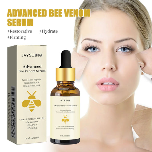 JAYSUING Bee Venom Facial Serum | Triple Action: Wrinkle Reduction, Skin Tightening & Hydration | With Peptides, Niacinamide & Hyaluronic Acid | 1/2/3pcs x 15ml