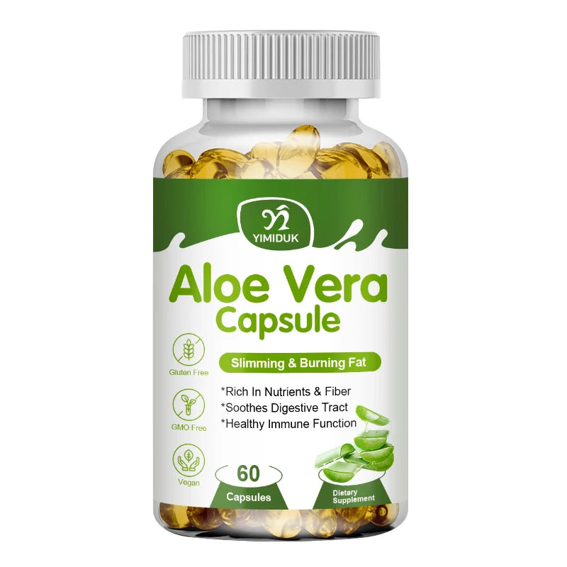 YIMIDUK | Aloe Vera Capsules | Slimming, Fat Burn, Detox, Digestive & Immune Support | 60 Capsules