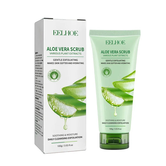 Aloe Vera Body Scrub - Deep Clean Skin, Exfoliate, Moisturize Pores, Reduce Acne Marks, Soften Skin, Brighten Complexion, 100g