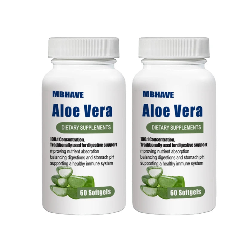 MBHAVE | Aloe Vera 400mg Softgels | Digestive Support, Nutrient Absorption, Immune Health | 60 Softgels