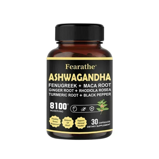 Fearathe | Ashwagandha Fenugreek Maca Turmeric Rhodiola Capsules | Sleep, Adrenal, Immune & Energy Support